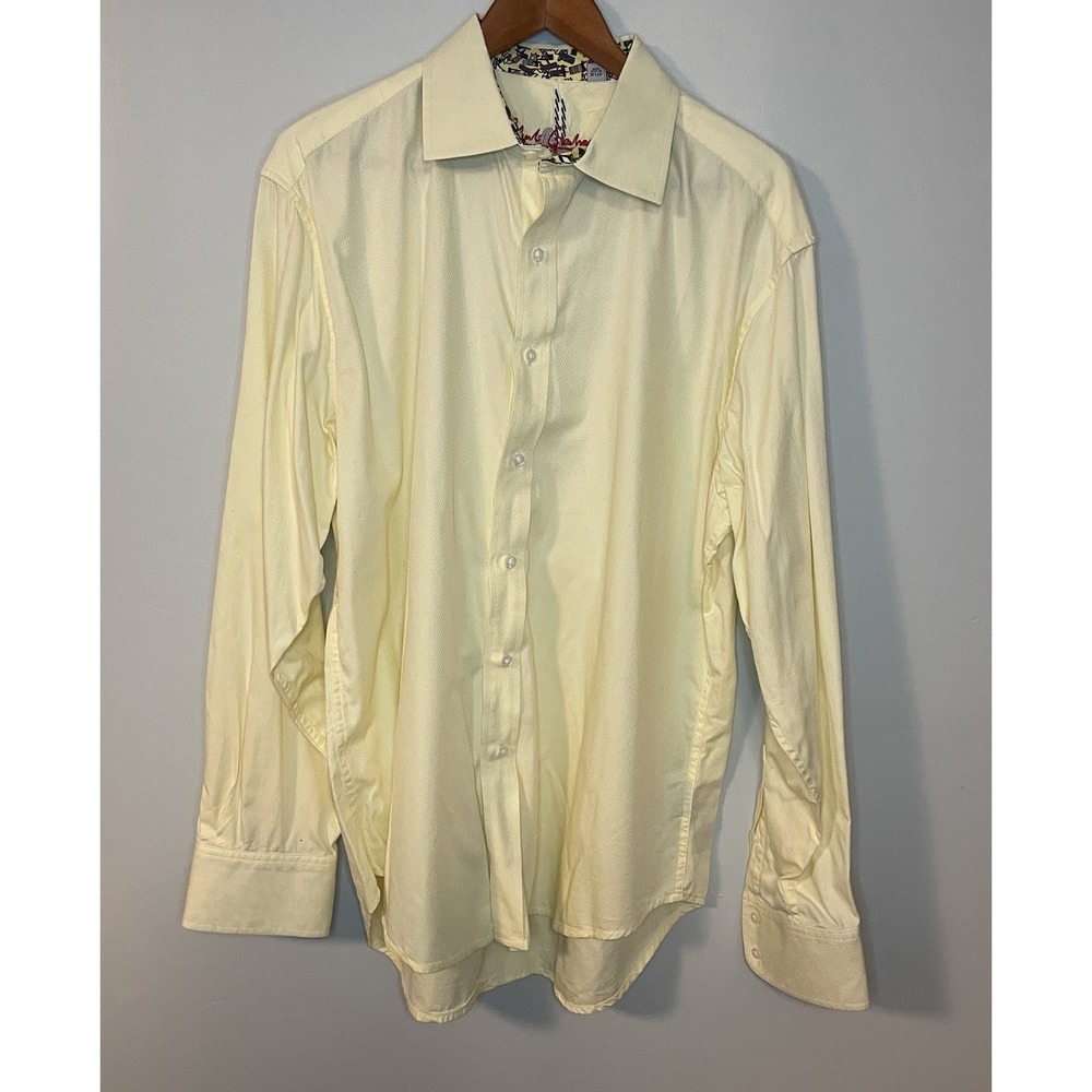Robert Graham Solid Yellow Beach Chair Flip Cuff Size XL Spring